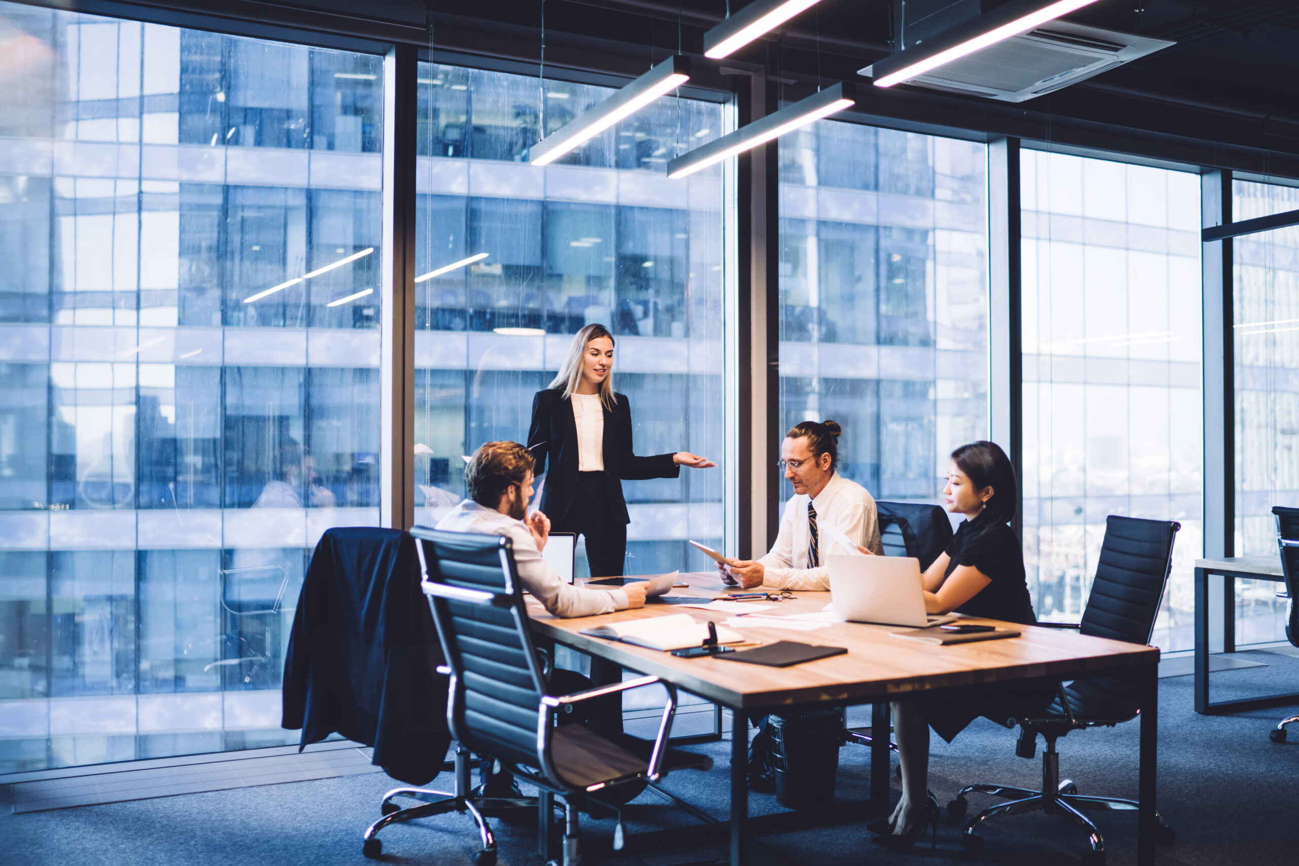 corporate boardroom meeting